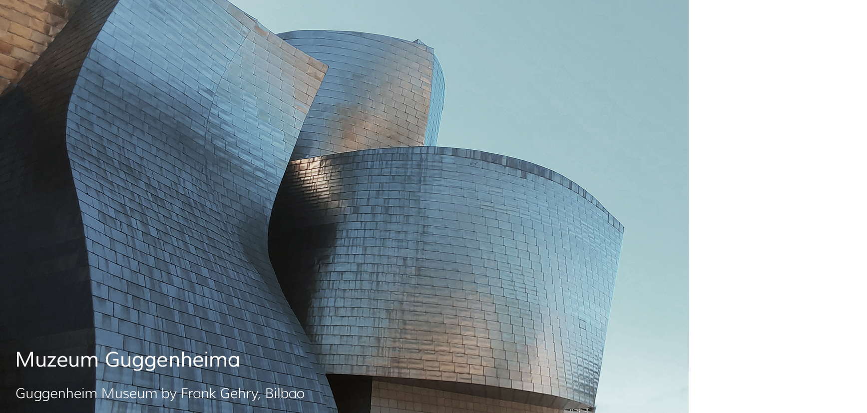 Muzeum Guggenheima, Bilbao, ES Frank Ghery